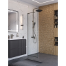 Душевая перегородка BELBAGNO UNO-L-1-TB-70-C-GM 700x2000 мм Оружейная сталь